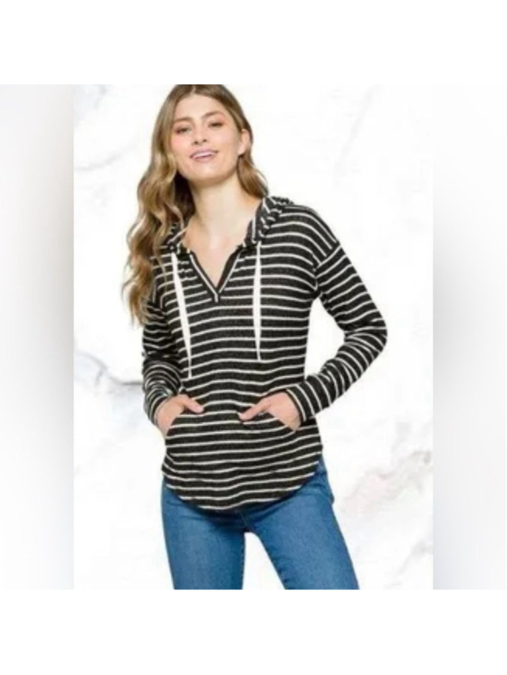 Market & Spruce NWT SOFT Kallon Brushed Knit Hoodie Sweater XS PETITE XSP